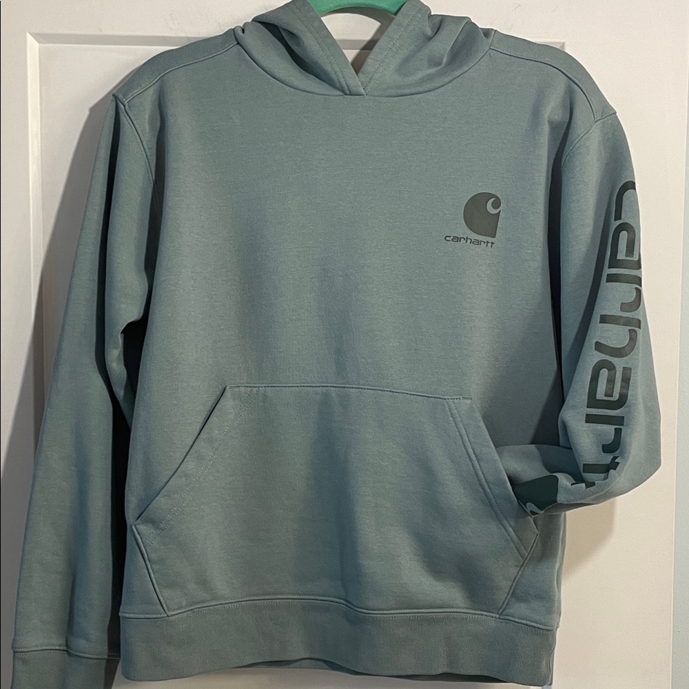 Carhartt Hoodie Youth Size Large (14-16) Fits Sm to Med Women Mineral Green